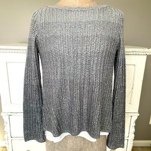 White House Black Market silver ombré layered sweater.
